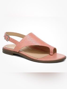 Vionic Citrine Ella Lizard Slingback Sandal Leather Blooming Dahlia Toe Loop 10M